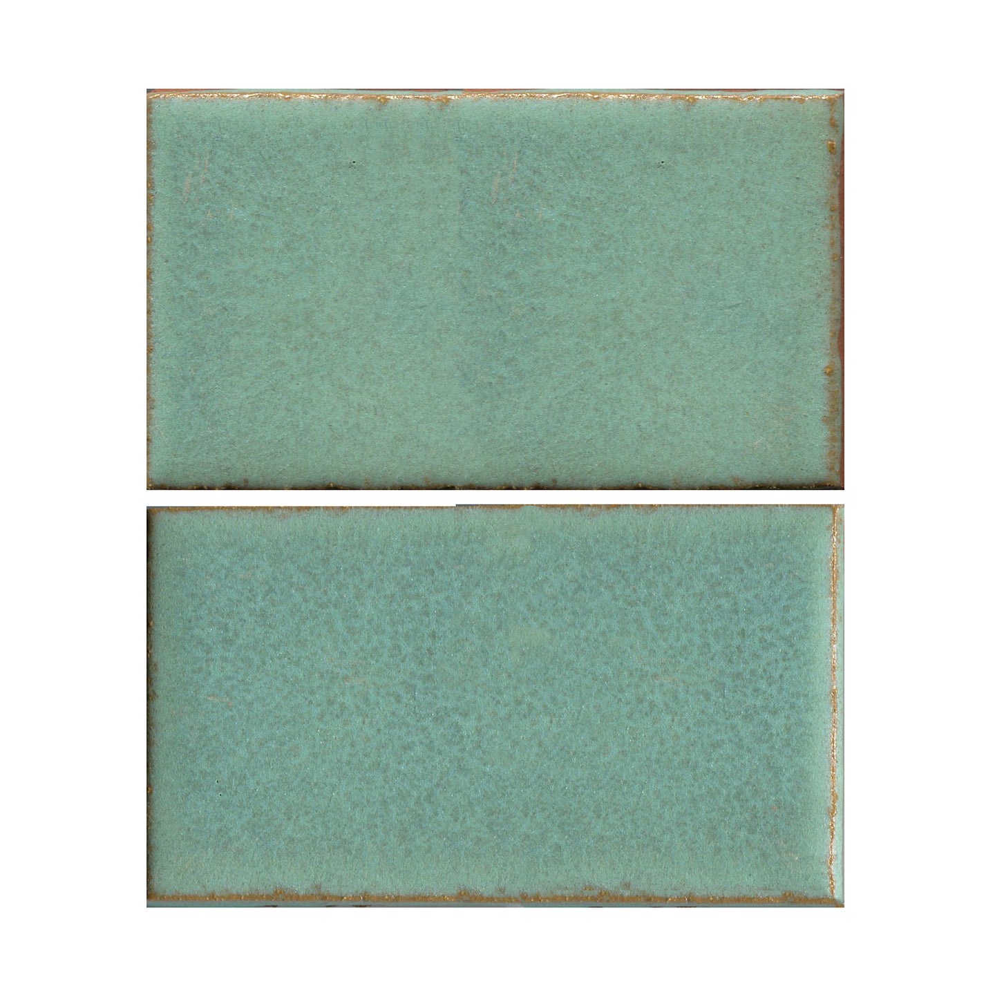 Copper patina 4x6 matte finish, transitioning in color from light green to turquoise.